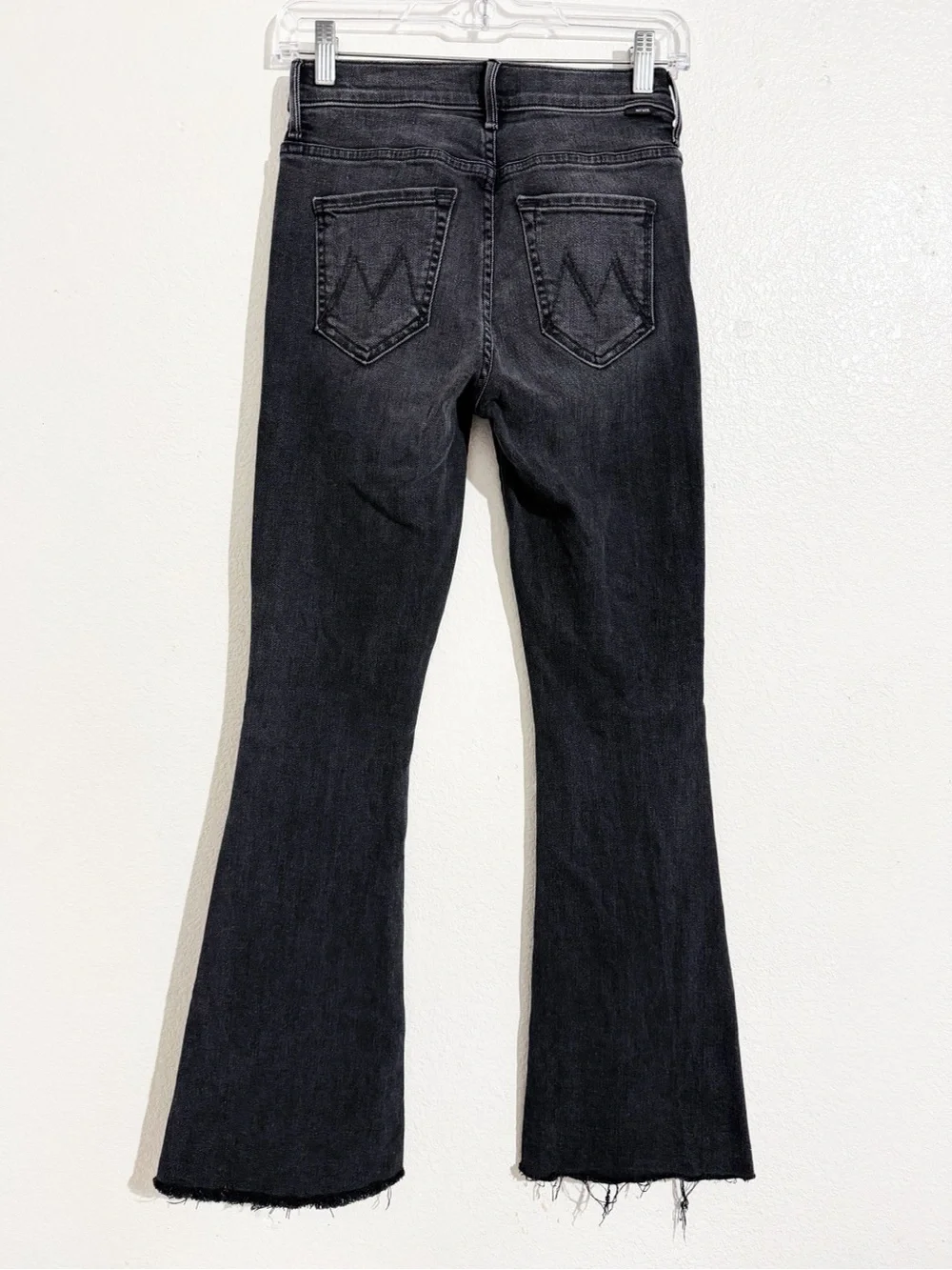 Mother The Weekender Fray Mid-Rise Flare Jeans in Night Shadow
